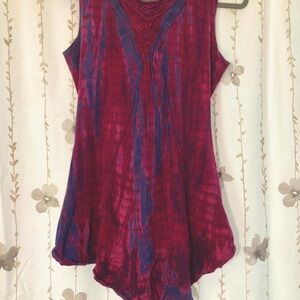 Hooded Tie-Dye, size M. Asymmetrical, multiple ways to wear.